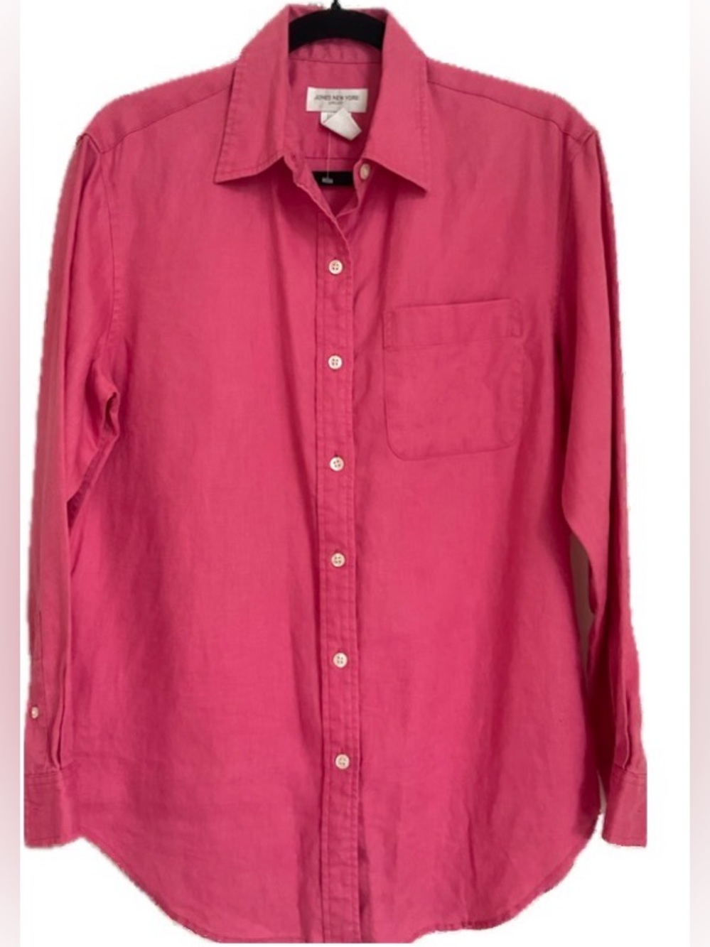 **Jones New York Sport** Pink Linen Button-Down Shirt